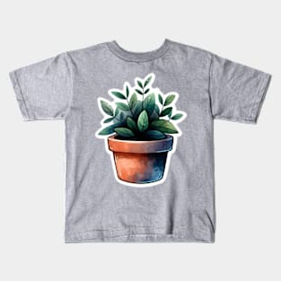 Watercolor plant sticker Kids T-Shirt